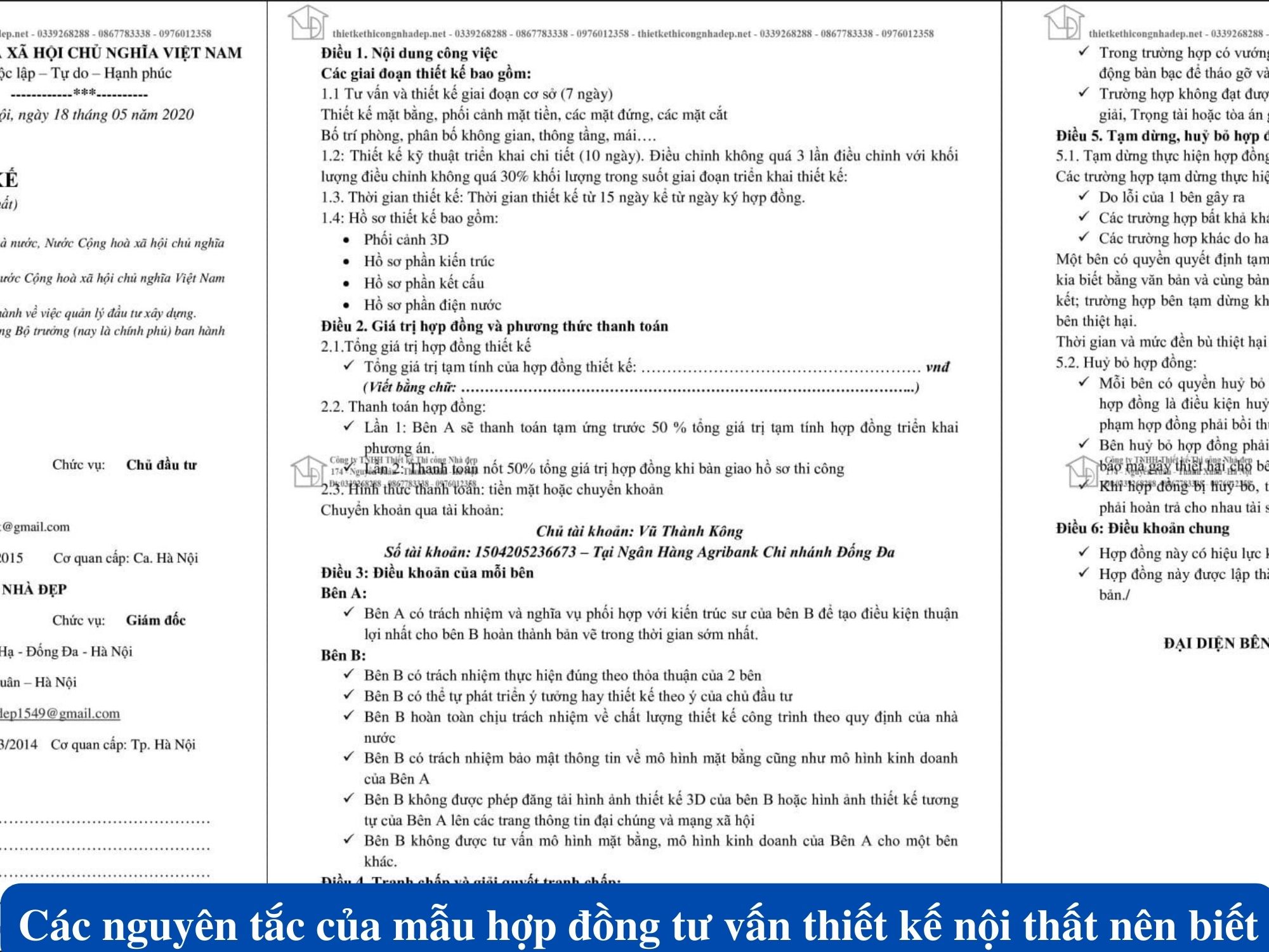 mẫu hợp đồng tư vấn thiết kế nội thất